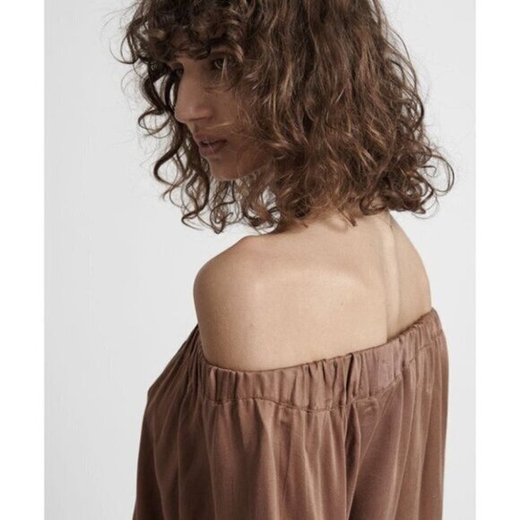 Free People One Teaspoon Boy Bowie Blouse Top Off the Shoulder Wide Flare Sleeve - Picture 12 of 15